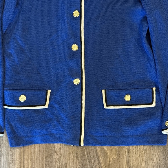 St. John Royal Blue Blazer with Cream Accents - Picture 6 of 8